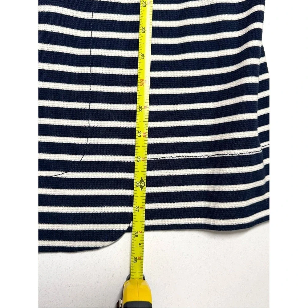 Tory Burch Navy‎ White Striped Button Detail Shift Dress XL
